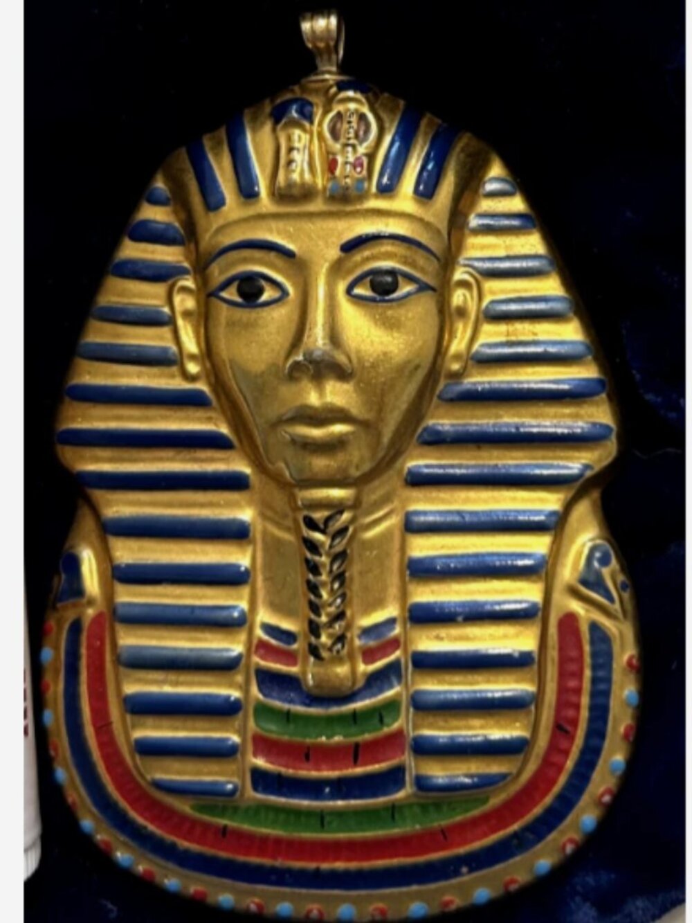 Boehm King Tutankhamun Mask Porcelain Pendant 3" 1976